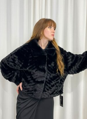 Veste Fourrure Chevron