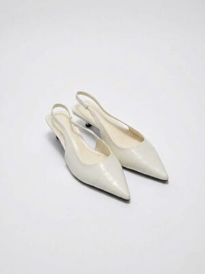 Escarpins ouverts cuir croco